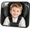 VINATO Specchio Retrovisore per Bambini Auto, Specchietto Auto Sedile Posteriore, Vetro Acrilico Infrangibile, Montaggio Semplice, Specchio Universale Retrovisore Bambini