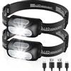 CIRYCASE Torcia Frontale, USB Lampada Frontale LED Ricaricabile, 5 modalità & Impermeabile, 60° Angolo Regolabile Torcia Testa Accessori per Torce da Campeggio Adulti e Bambini, Ideale per Corsa/Pesca