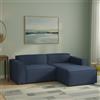 Talamo Italia - Divano fisso con penisola Licia, Divano componibile a 4 posti con penisola sinistra, Sofà moderno in tessuto, 100% Made in Italy, Cm 240x170h70, Blu