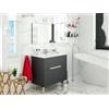 Dmora - Mobile sottolavabo Yarmouth, Sotto lavabo bagno, Mobiletto da bagno con specchio, Lavabo non incluso, 80x45h80 cm, Antracite e Rovere