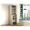 Dmora Armadio Multiuso Grande Bacopa, Scarpiera con Ripiani Regolabili, Mobile Porta Scarpe a 4 Ante, 100% Made in Italy, 80x37h195 cm, Olmo