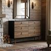 Dmora - Credenza Aurore, Buffet da soggiorno, Madia da salotto, Dispensa da cucina, 150x40 h95 cm, Nero e Noce