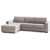 Dmora Talamo Italia - Divano letto con penisola Adima, Sofà apertura girevole, Penisola contenitore Sinistra, Braccioli slim, 100% Made in Italy, Cm 260x95h90, Tortora