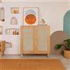 Dmora - Credenza Selara, Buffet da soggiorno, Madia da salotto, Dispensa da cucina, 90x40h110 cm, Quercia