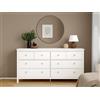 Dmora - Credenza Josette, Buffet da soggiorno, Madia da salotto, Dispensa da cucina, 160x38 h80 cm, Bianco