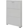 Dmora - Scarpiera a tre ante in legno bianco, cm 70 x 18 x 118