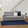 Dmora Talamo Italia - Divano letto 3 posti Aiko, Sofà Soggiorno apertura girevole, Poggiatesta regolabili e Braccioli standard, 100% Made in Italy, Cm 220x95h85, Grigio
