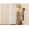 Dmora - Armadio multiuso 1 anta Makhado, Mobile multifunzionale, Mobiletto scarpiera, Guardaroba porta scarpe, Made in Italy, 60x19h200 cm, Bianco lucido