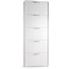 Dmora - Scarpiera Margherita, Mobile multiuso da ingresso con 5 ante a ribalta, Armadietto portascarpe moderno, 100% Made in Italy, 67x18h184 cm, Bianco
