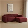 Talamo Italia - Divano fisso con penisola Lidia, Divano componibile con chaise longue destra, Sofà moderno in tessuto, 100% Made in Italy, Cm 240x170h70, Rosso