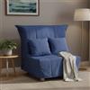 Talamo Italia Letto Alma, Divano Singolo, 100% Made in Italy, Poltrona Soggiorno con Apertura a Carrello, in Tessuto imbottito, con Cuscini Inclusi, Cm 85x90h85, Blu