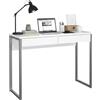 Dmora - Scrivania Pierrette, Scrittoio multiuso, Tavolo per ufficio porta PC, Piano di lavoro, 101x40 h77 cm, Bianco lucido