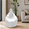 Dmora Talamo Italia - Pouf Acchille, Poltrona multiuso, Poltroncina sacco, Pouf poggiapiedi, Made in Italy, 80x80 h120 cm, Bianco