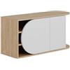 Dmora - Scarpiera Marathus, Mobile portascarpe, Armadio da ingresso multiuso, Mobiletto per calzature, 104x37 h50 cm, Quercia e Bianco