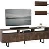 Dmora - Mobile porta TV Arctura, Credenza da soggiorno, Armadio basso per TV, Base parete attrezzata, 170x30h40 cm, Noce