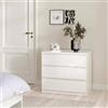 Dmora - Cassettiera Aglae, Settimino multiuso, Comò camera da letto, Mobile con cassetti, 77x50 h70 cm, Bianco lucido
