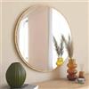 Dmora - Specchio Euterpe, Specchiera, Articolo d'arredo a muro, Decorazione con specchio, 60x2h60 cm, Rovere