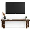 Dmora - Mobile porta TV Ceres, Credenza da soggiorno, Armadio basso per TV, Base parete attrezzata, 140x35h40 cm, Noce