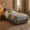 Talamo Italia Letto Singolo Adelaide, Letto Contenitore con Rivestimento in Tessuto, 100% Made in Italy, Apertura Frontale, Adatto per Materasso Cm 80x190, Tortora
