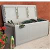 Dmora Baule Zele, Cassapanca multiuso, Baule contenitore, Box portaoggetti, 100% Made in Italy, 138x53h57 cm, Beige e Marrone