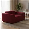 Talamo Italia - Poltrona Emanuela, Poltrona da salotto, 100% Made in Italy, Poltroncina relax in tessuto imbottito, Cm 140x95h70, Rosso