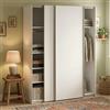 Dmora - Guardaroba 2 ante Elvire, Mobile camera da letto, Cabina armadio portabiti, Armadio appendiabiti, 150x61 h200 cm, Bianco lucido