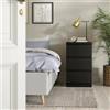 Dmora - Cassettiera Ameline, Settimino multiuso, Comò camera da letto, Mobile con cassetti, 50x40 h70 cm, Nero