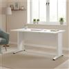 Dmora Scrivania 80x150x74.5h cm Bianco Materiale Piano in Legno Nobilitato Colore Piano Bianco
