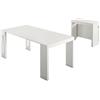 Dmora - Consolle allungabile Glicine, Tavolo da pranzo estensibile, Consolle multiuso con allunghe, 100% Made in Italy, 186x80h76 cm, Bianco