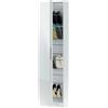 Dmora - Scarpiera Eugene, Armadio portascarpe alta a 1 anta, Mobile portascarpe moderno, Armadio da ingresso con specchio, 50x22h180 cm, Bianco