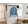 Dmora - Mobile da ingresso Ezio, Entratina moderna multifunzione, Armadietto multiuso per atrio, 100% Made in Italy, cm 120x30h100, Bianco lucido e Ardesia