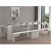 Dmora - Panca Ubertino, Seduta per Tavolo da Pranzo, Panca Singola allungabile, 290x25h45 cm, Bianco