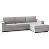 Dmora Talamo Italia - Divano fisso con penisola Maia, Divano ad angolo, Sofà con penisola contenitore Destra, Braccioli slim, 100% Made in Italy, Cm 260x95h90, Grigio