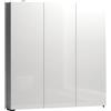 Dmora Armadio Multiuso Grande Madibeng, Mobile Multifunzionale, Mobiletto scarpiera, Guardaroba Porta Scarpe, Made in Italy, 110x19h115 cm, Bianco Lucido