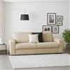 Dmora Talamo Italia - Divano fisso 2 posti Rosanna, Sofà Soggiorno in tessuto imbottito, Braccioli standard, 100% Made in Italy, Cm 200x95h90, Beige