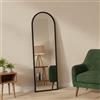 Dmora - Specchio Zaniah, Specchiera, Articolo d'arredo a muro, Decorazione con specchio, 50x2h160 cm, Nero