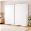 Dmora Guardaroba 2 Ante Damienne, Mobile Camera da Letto, Cabina Armadio portabiti, Armadio Appendiabiti, 243x61 h220 cm, Bianco Lucido
