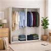 Dmora Armadio Multiuso Grande Janelle, Mobile Multifunzionale, Mobiletto scarpiera, Guardaroba Porta Scarpe, 179x62 h220 cm, Bianco