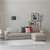 Dmora Divano Fisso con penisola Debora, Sofà ad Angolo, Penisola Contenitore Reversibile, Braccioli Slim, 100% Made in Italy, Cm 260x95h90, Grigio