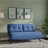Dmora - Divano Letto 2 posti Merak, Sofà trasformabile, Divanetto per Ospiti, Poltrona Letto, 133x78 h78 cm, Blu