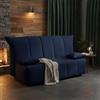 Talamo Italia Divano Letto 3 posti Allegra, Sofà Soggiorno con Apertura a Carrello in Tessuto Imbottito, Cuscini Inclusi, 100% Made in Italy, Cm 165x90h85, Blu