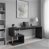 Dmora - Scrivania Samuel, Scrittoio lineare porta PC, Tavolo multiuso per ufficio, Scrivania salvaspazio multiposizione, 100% Made in Italy, cm 180x60h78, Ardesia