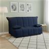Talamo Italia Letto Alisee, Divano a 2 posti, 100% Made in Italy, Sofà Soggiorno con Apertura a Carrello, in Tessuto imbottito, con Cuscini Inclusi, Cm 125x90h85, Blu