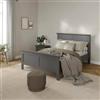 Dmora - Letto piazza e mezza Aure, Sommier per camera da letto, Giroletto per stanza, Struttura porta materasso, 211x158 h110 cm, Grigio