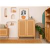 Dmora - Credenza Solaris, Buffet da soggiorno, Madia da salotto, Dispensa da cucina, 90x40h110 cm, Quercia