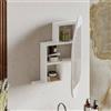Dmora - Specchio Azmidi, Specchiera, Articolo d'arredo a Muro, Decorazione con Specchio, 60x13 h75 cm, Bianco