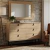 Dmora - Credenza Aurore, Buffet da soggiorno, Madia da salotto, Dispensa da cucina, 150x40 h95 cm, Rovere