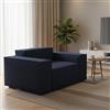 Talamo Italia - Poltrona Emanuela, Poltrona da Salotto, 100% Made in Italy, Poltroncina Relax in Tessuto Imbottito, Cm 140x95h70, Blu