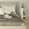 Dmora - Comodino Libra, Comò Basso, Tavolino da Notte, Mensola da Letto, 25x27h60 cm, Bianco
