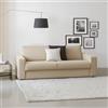 Dmora Talamo Italia - Divano fisso 3 posti Mara, Sofà Soggiorno in tessuto imbottito, Braccioli slim, 100% Made in Italy, Cm 200x95h90, Beige
